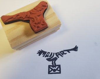 Mail Art Bird Rubber Stamp