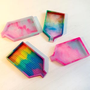 NUEVA Mini Bandeja de Resina Rectangular con Pitorro con Rayas para Diamond Painting