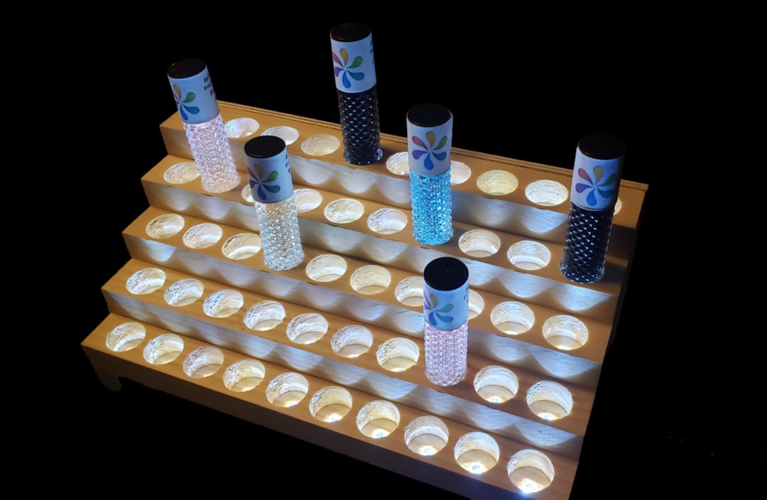 An Illuminated Display Rack for Your Essential Oil. Holds 50 Rollon ...
