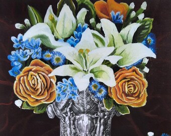 Head Full O'Flowers Art Print