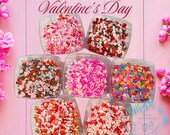 5mm Mix Valentine 39 s day Polymer Clay Slices cherries, hearts, chocolate, strawberries, rainbow, pearls, kisses, icecream, mail lipstick LOVE