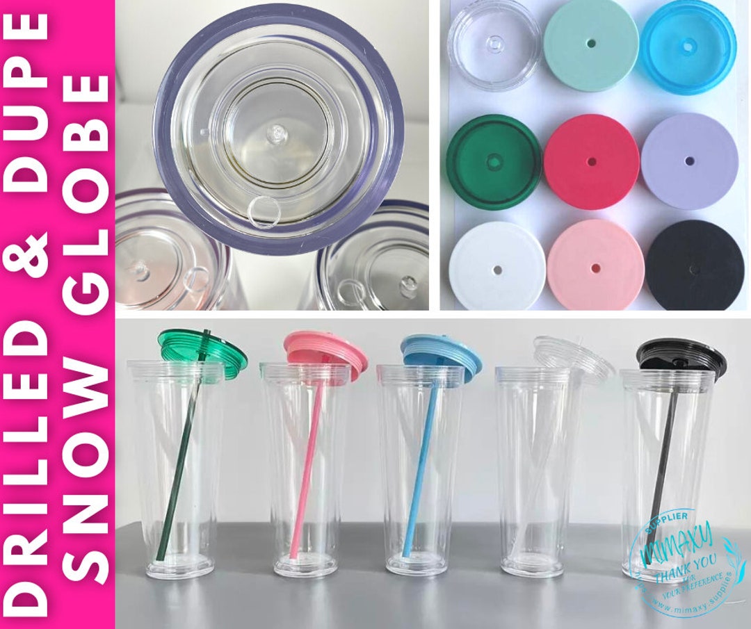 Snow Globe Tumbler Blank Cups with Straw & Clear Lid BPA FREE 16 oz or -  Resin Rockers