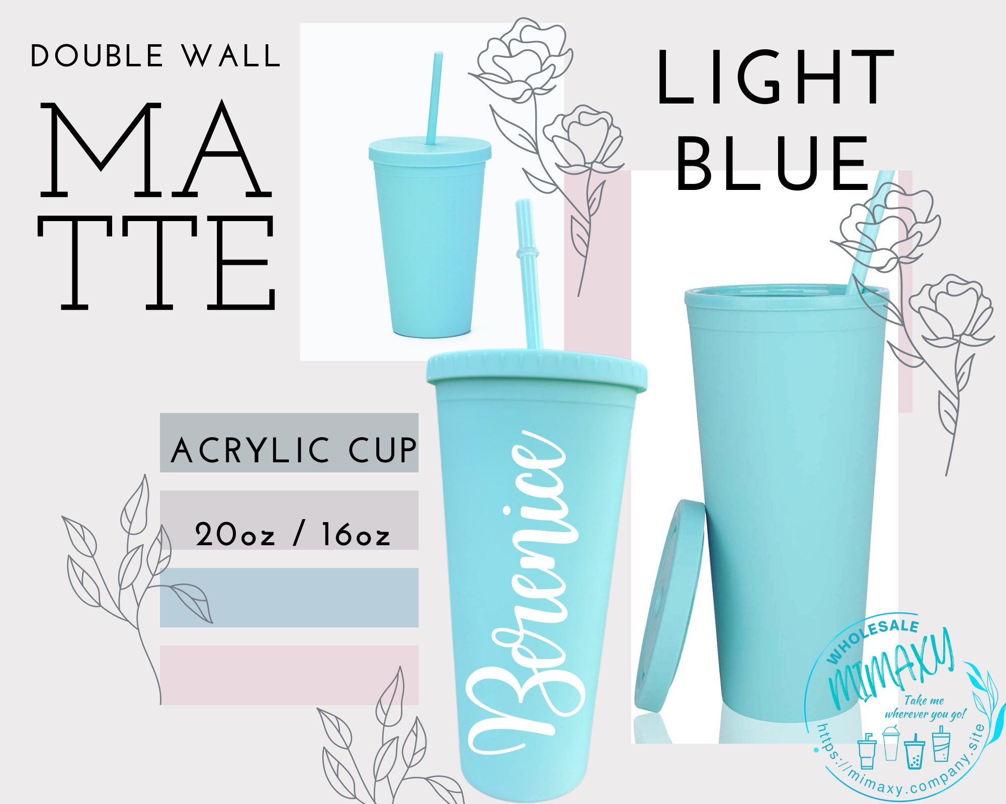 NEW DEAL Drinkware Bulk Double Wall Insulated Acrylic Tumblers