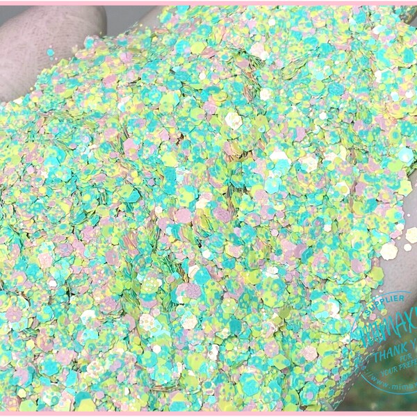 Green Pastel Macaron, EASTER, Shaped Glitter, Chunky Glitter, Cosmetic Glitter,Nail Art, Resin art,Snow Globe Tumbler, macaron, Matte 011