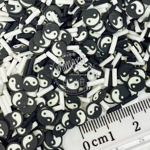 Yin Yang Symbol Black White Slime Polymer Clay Slice Slices Fake