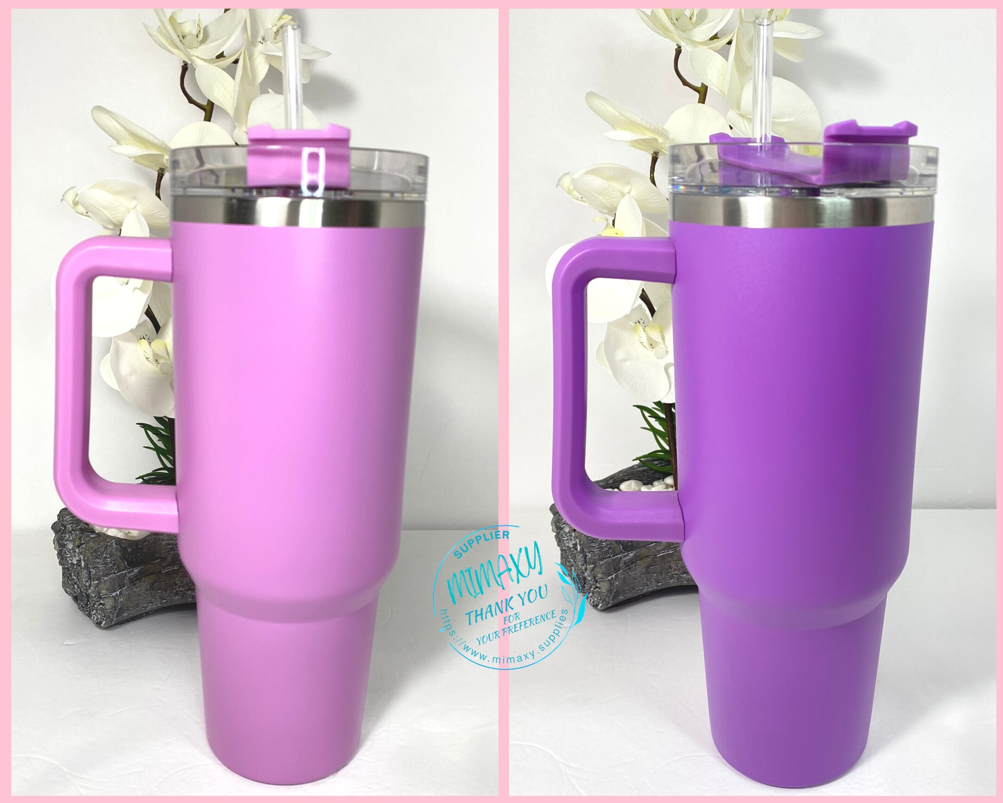 40oz. BLANK Double Wall Insulated Tumbler With Handle and Straw, Large  Travel Mug, Stainless Steel Double Wall Vacuum Travel, Ready to Ship 