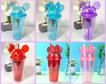 16oz. MOUSE TUMBLER, Bow, Ears Acrylic Tumbler / Acrylic Tumbler Double Wall 16oz / Double Wall Tumbler, DIY, Party favors, crafts