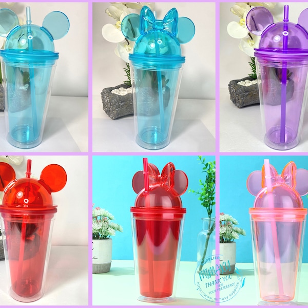 16oz. MOUSE TUMBLER, Bow, Ears Acrylic Tumbler / Acrylic Tumbler Double Wall 16oz / Double Wall Tumbler, DIY, Party favors, crafts