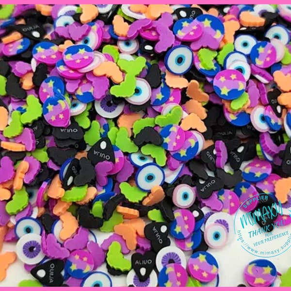 5mm MIX Lucky Eye, Polymer Clay Slices / resin art / nail art / snow globe tumbler / crafts, blue, pink. black, red, purple, LUCKY EYE 001