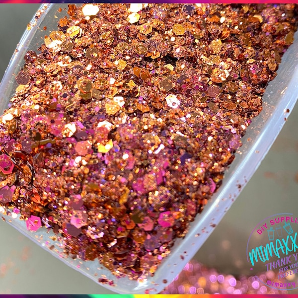 Copper Pink Chameleon, Shaped Glitter, Chunky Glitter Mix, Cosmetic Glitter,Nail Art, Resin art,Snow Globe Tumbler,Craft, CHAMELEON 012