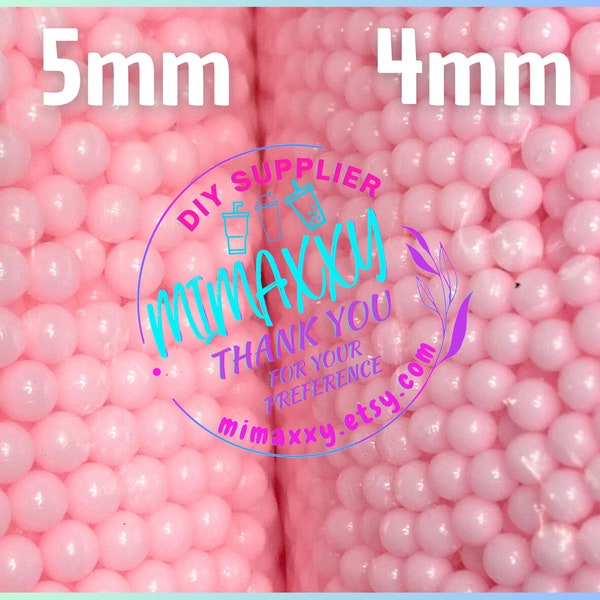 Baby Pink Pearl Beads No Hole, Round, Caviar, Resin Charms Cabochons, Slime DIY Craft, boba, Decoration, snow globe, jewerly, BEADS 007