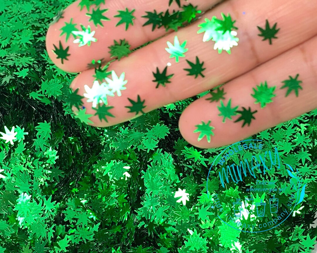 thumbnail image 2 of Marijuana Weed Leaf THC Glitter Enamel Lapel Pin – Clayton Jewelry Labs 2 of 3