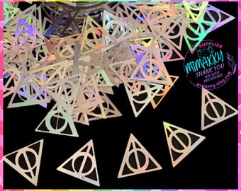 10mm Holographic Deathly Triangles, Shaped Glitter, Chunky Glitter Mix, Cosmetic Glitter,Nail Art, Resin art,Snow Globe,Craft. SHAPES 005