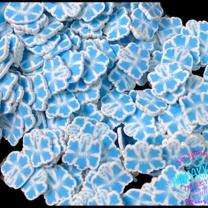 5mm Light Blue Hibiscus Flower/ Sprinkle, Slime, Polymer Clay Slices, Fake, Bake, Nail Art, Faux Craft Ships, BEACH 006