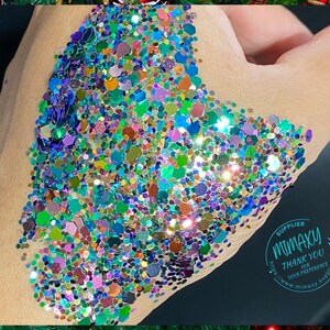 PEACOCK CHAMELEON, Shaped Glitter, CHUNKY Glitter Mix, Cosmetic Glitter,Nail Art, Resin art,Snow Globe Tumbler,Craft, Mix 014