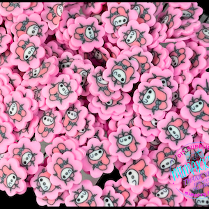5mm Kitty friend bunny, Sprinkle Slime, Polymer Clay Slice Slices Fake Bake Nail Art Faux Craft , MOVIE 014-C