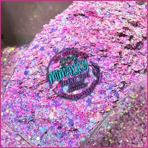 OPAL COTTON CANDY, Chunky Glitter Mix, Cosmetic Glitter,Nail Art, Resin art,Snow Globe Tumbler,Craft, Shaped Glitter, holographic, Mix