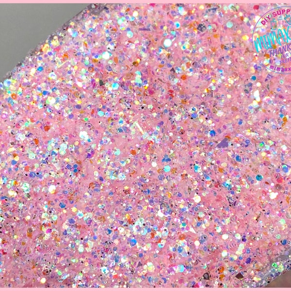 PINK DIAMOND, Sparkling Opal Chunky Mixed Polyester Glitter, Cosmetic, body, Glitter,Nail, Art, Resin,Snow Globe Tumbler,Craft, Diamond 005