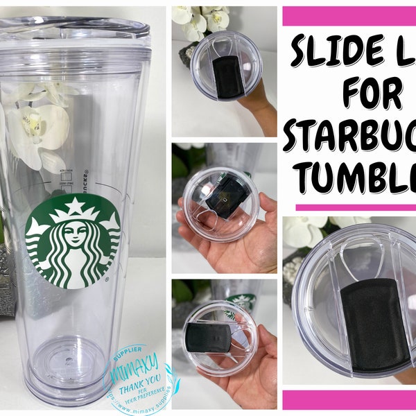 ACCESORY LID, Slde Flat lid for Starbucks Venti Tumbler,fit 24oz and 16 oz, blank acrylic tumblers, double wall acrylic tumbler, replacement