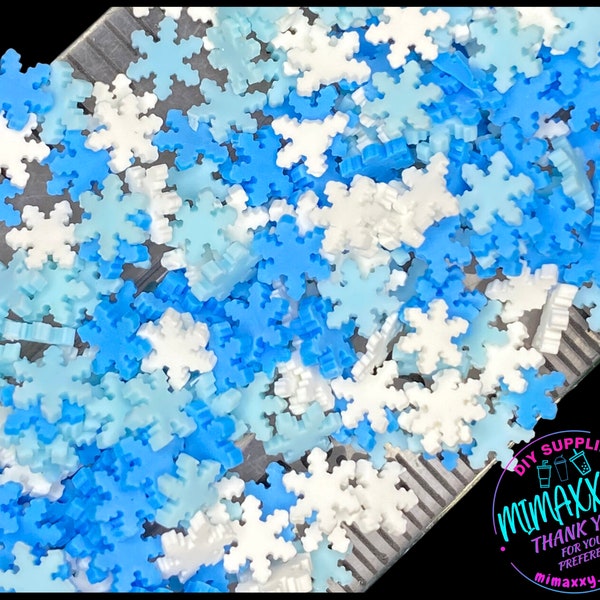 5 mm Snow Flake, Frozen CHRISTMAS GIFT Mix , Sprinkle, Slime, Polymer Clay Slices, Fake Bake Nail, Craft Ships, winter, snow flake, XMAS 013