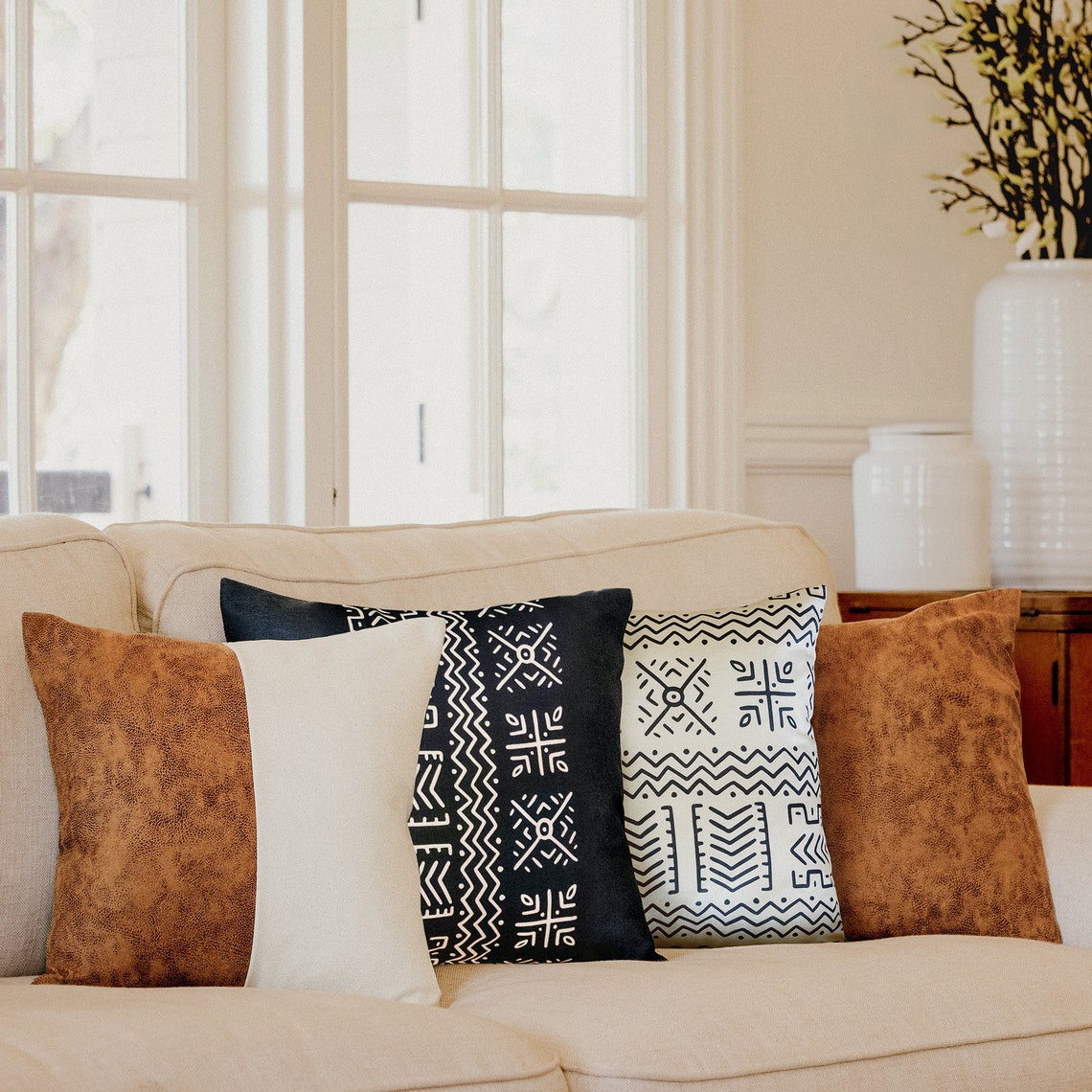 4pack Boho Throw Pillow Covers 18x18 Decorative Pillow Etsy