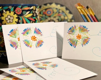 Hand painted watercolor postcards