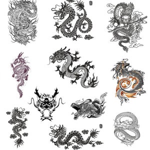 Dragon svg, Dragon Silhouette, Dragon Clipart, Dragon Vector, Chinese Dragon SVG, Fantasy Dragon SVG, Asian dragon Svg