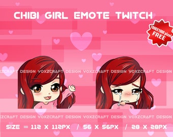 Chibi Girl Blonde Hair Brown Eyes Twitch Emotes Pack Avatar - Etsy