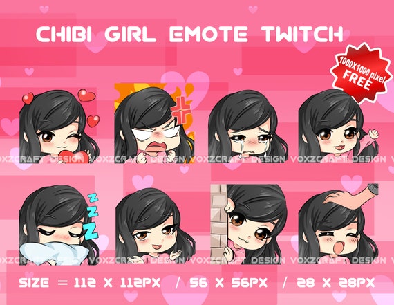 Chibi Girl Black Hair Brown Eyes Twitch Emotes Pack Avatar - Etsy Chibi Girl Black Hair Brown Eyes Twitch Emotes Pack Avatar - Etsy