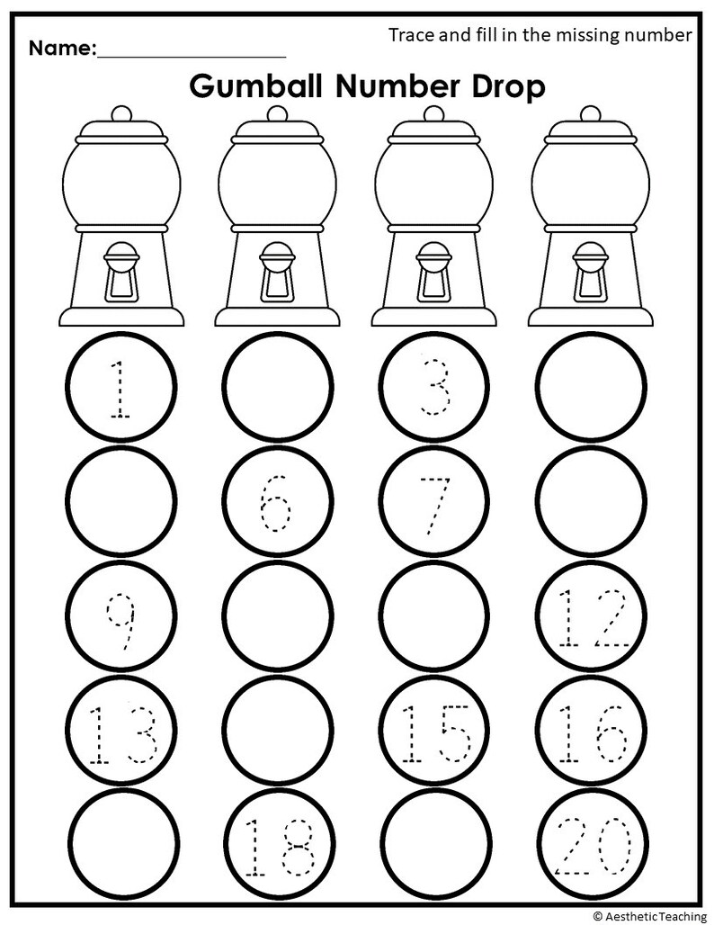 120 Number Tracing Worksheet Printable Tracing Practice Etsy