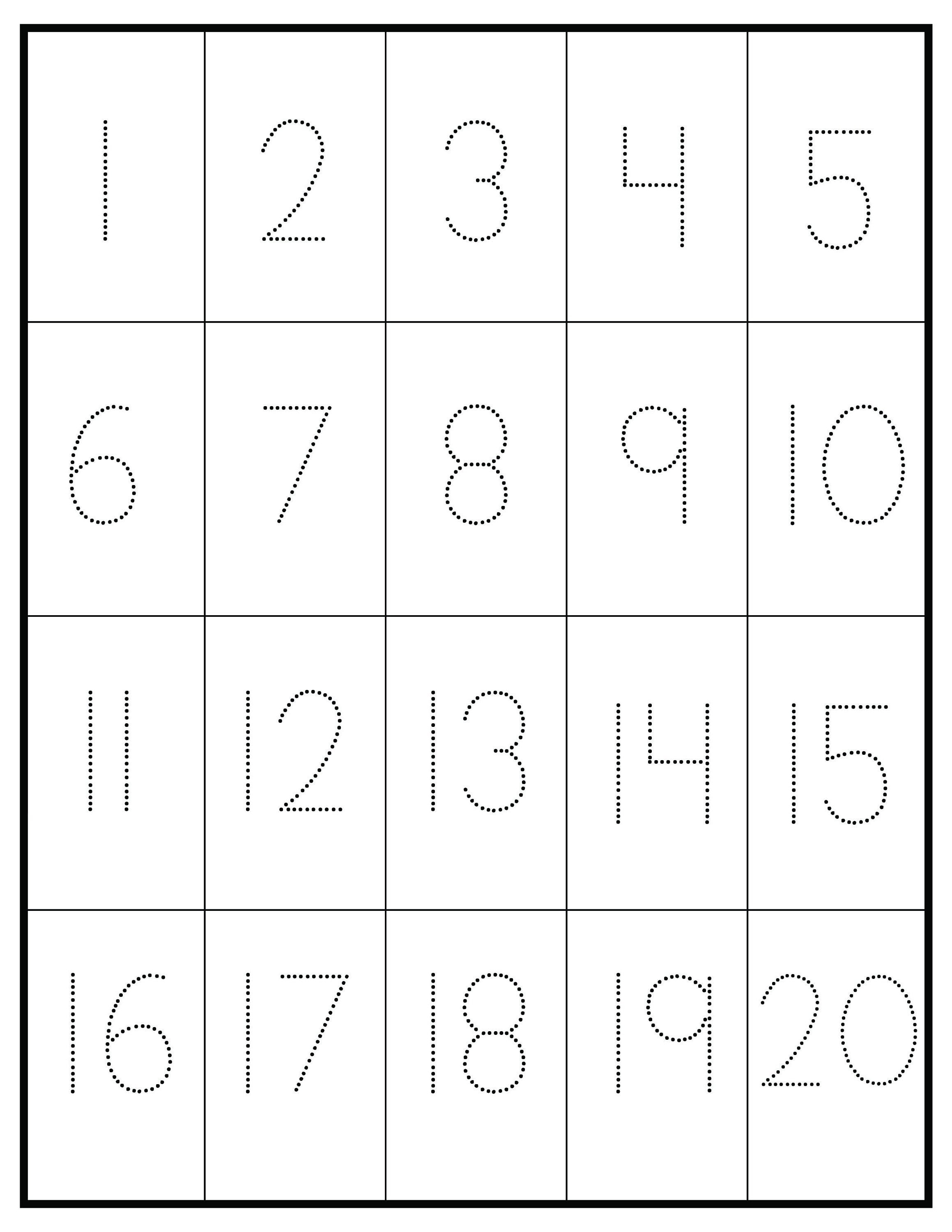 Number Tracing Practice 1-20 Tracing Worksheet Preschool - Etsy