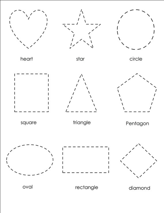 Printable Shape Tracing Worksheet Learning Practice Worksheet | Etsy