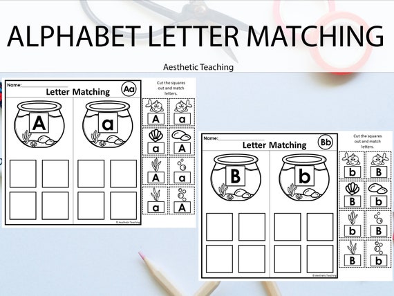 matching letter activity printable alphabet lowercase etsy