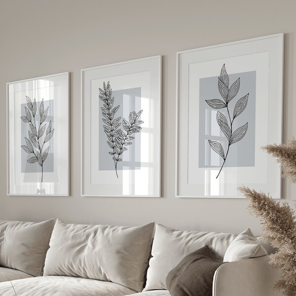 Grey White Wall Art Etsy