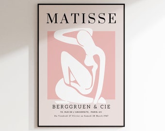 Henri Matisse rosa Wand Kunst, pastell rosa Frauen Körperform / Schlafzimmer Wand Dekor / modernes Zuhause / modernes Zuhause / Flur Poster