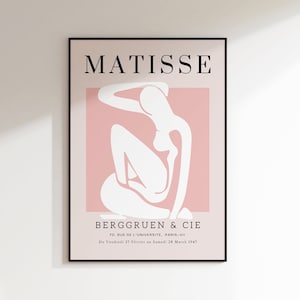 Henri Matisse pink wall art design/ pastel pink women body shape/ bedroom wall decor/ Livingroom print/ hallway poster/ modern home