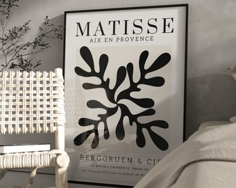 Henri Matisse Cutouts Print: Black & Beige Modern Art Poster