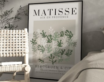 Henri Matisse Sage Green Cutouts Print: Modern Home Decor