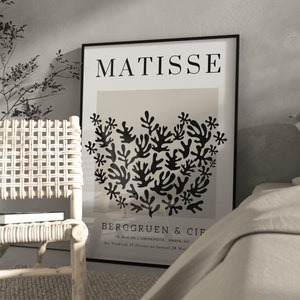 Henri Matisse disegno di arte da parete in nero e beige/stampa con ritagli/arredamento della parete della camera da letto/stampa del soggiorno/poster del corridoio/arredamento moderno della casa