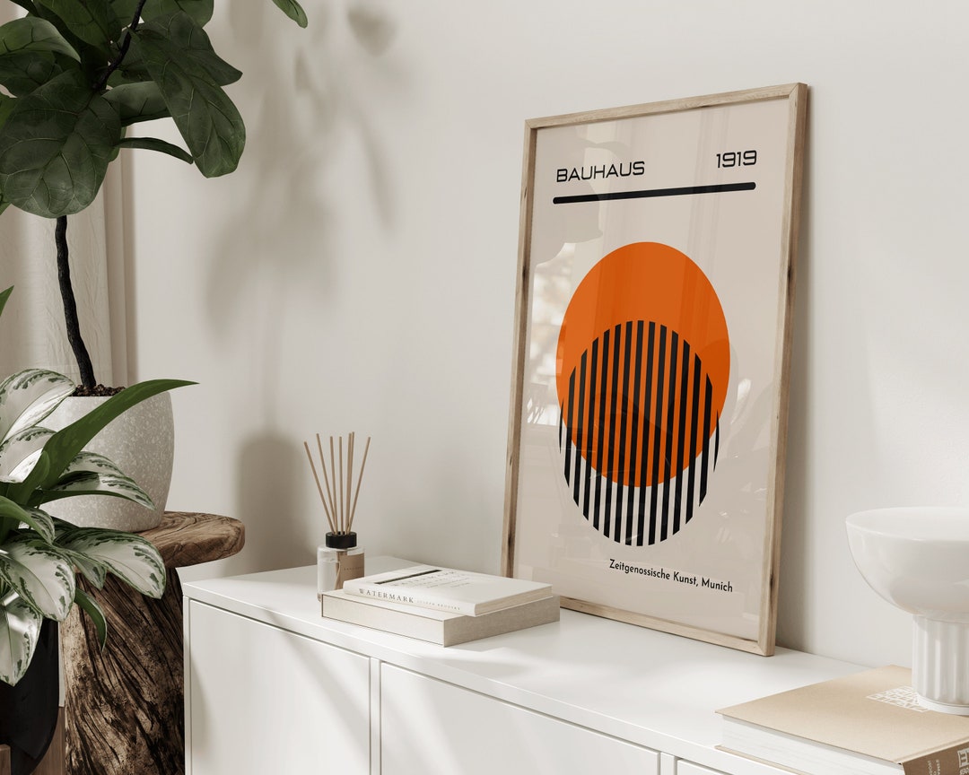 Bauhaus 1919 Wall Art Print/ Modern Home Decor/ Bright Orange - Etsy