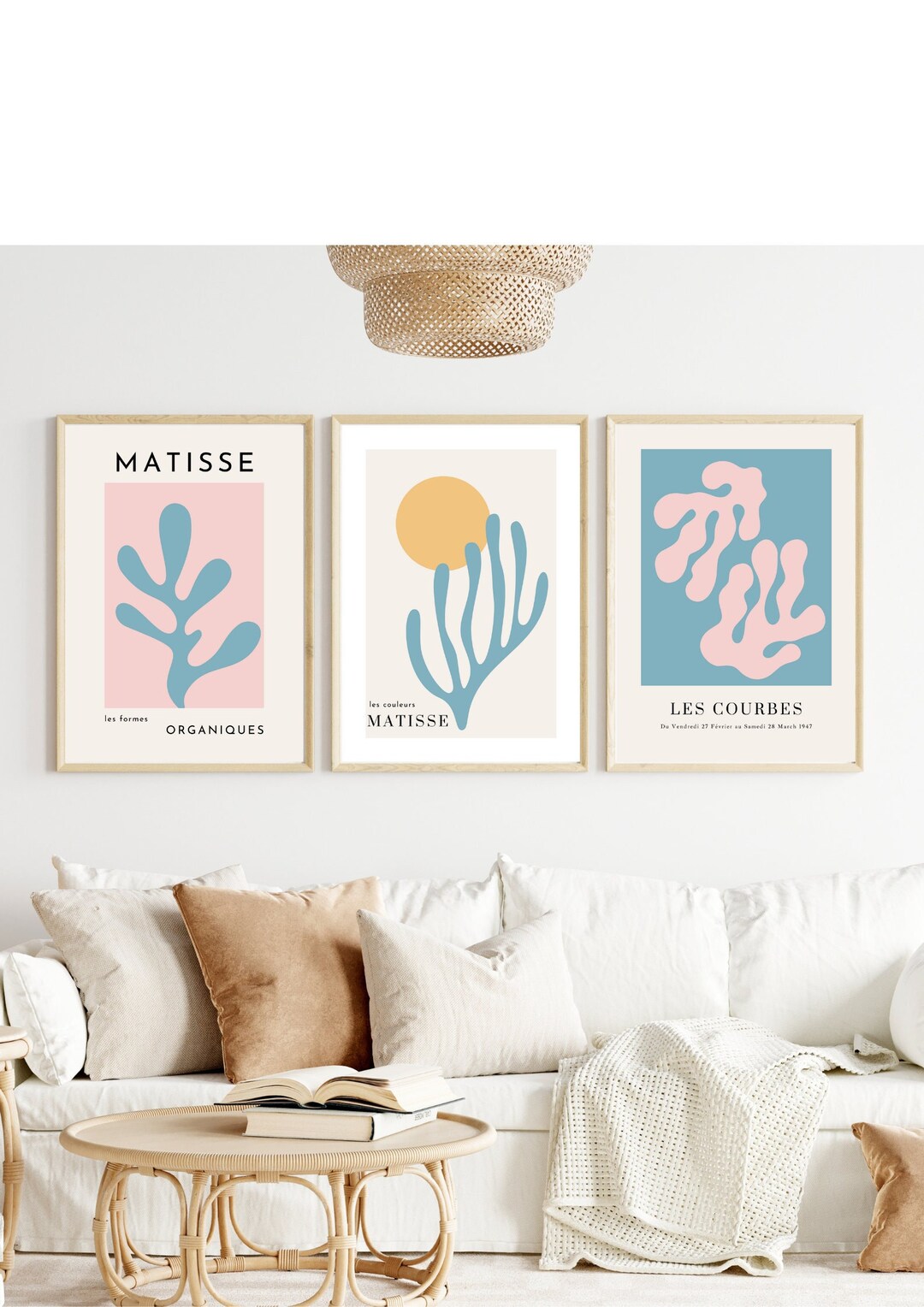 Bright and Colourful Set of 3 Prints/ Henri Matisse Wall Art Design ...