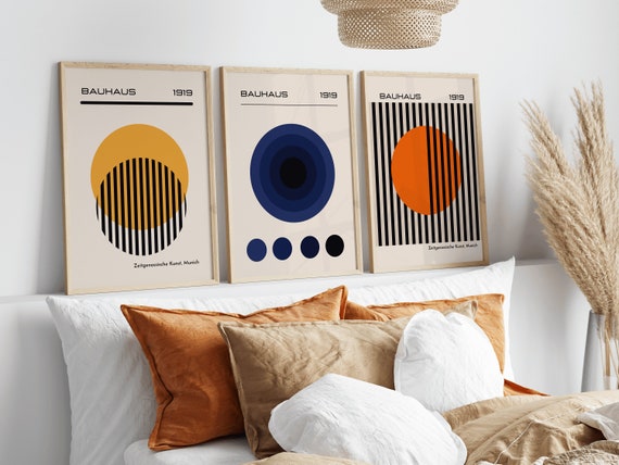 Bauhaus 1919 Wall Art Set of 3 Prints/ Modern Home Decor/ Bright Colour  Poster Set/ Retro Poster/gallery Wall Addition/ Modern Contemporary - Etsy