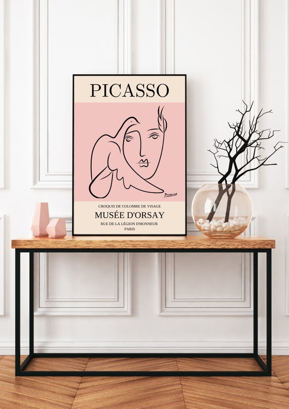 Picasso Croquis Poster/minimalistic Women With Dove Print/ | Etsy