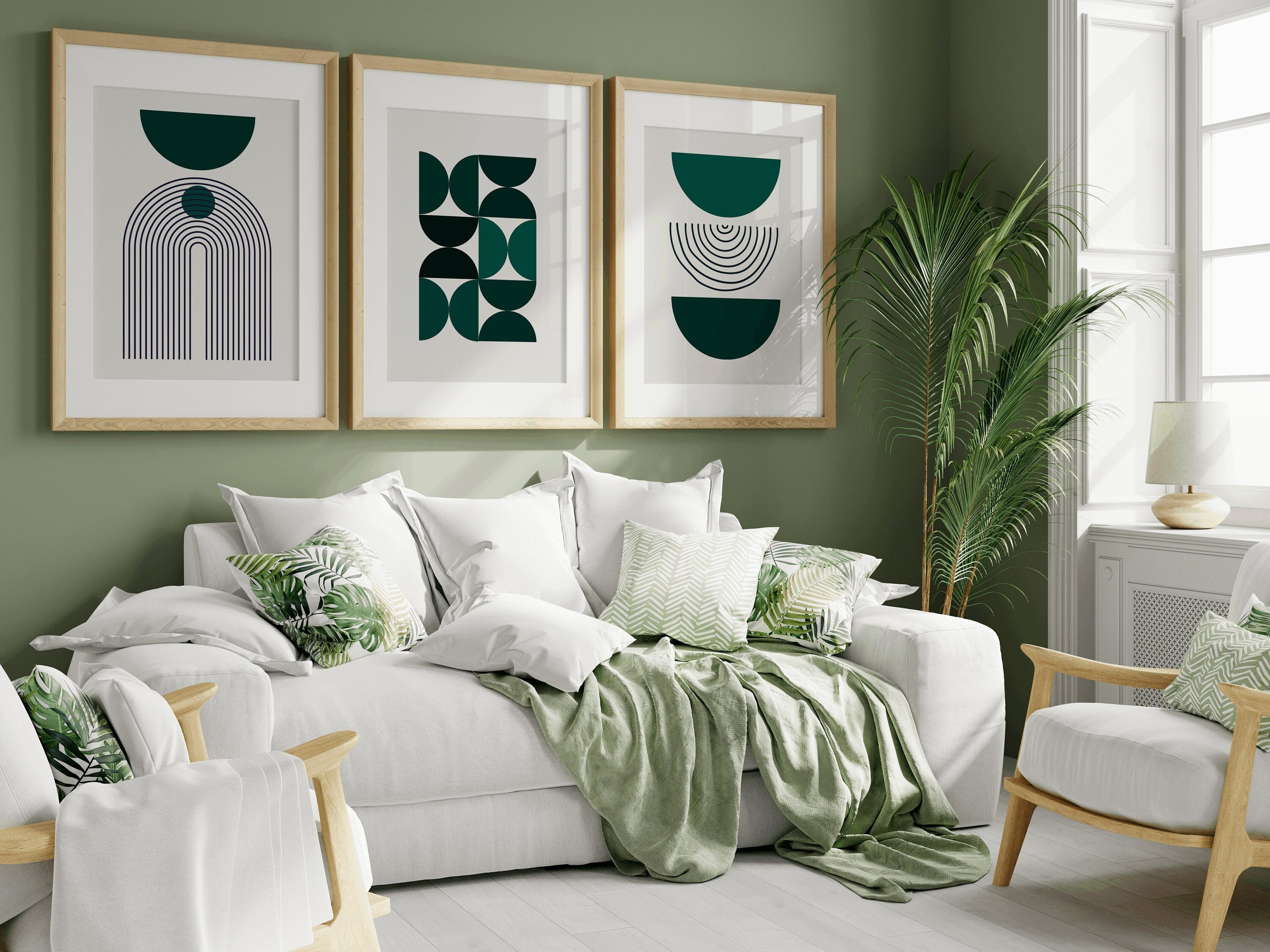 Scandinavian Style Emerald Green Set of 3 Prints/ Green Mid - Etsy Australia