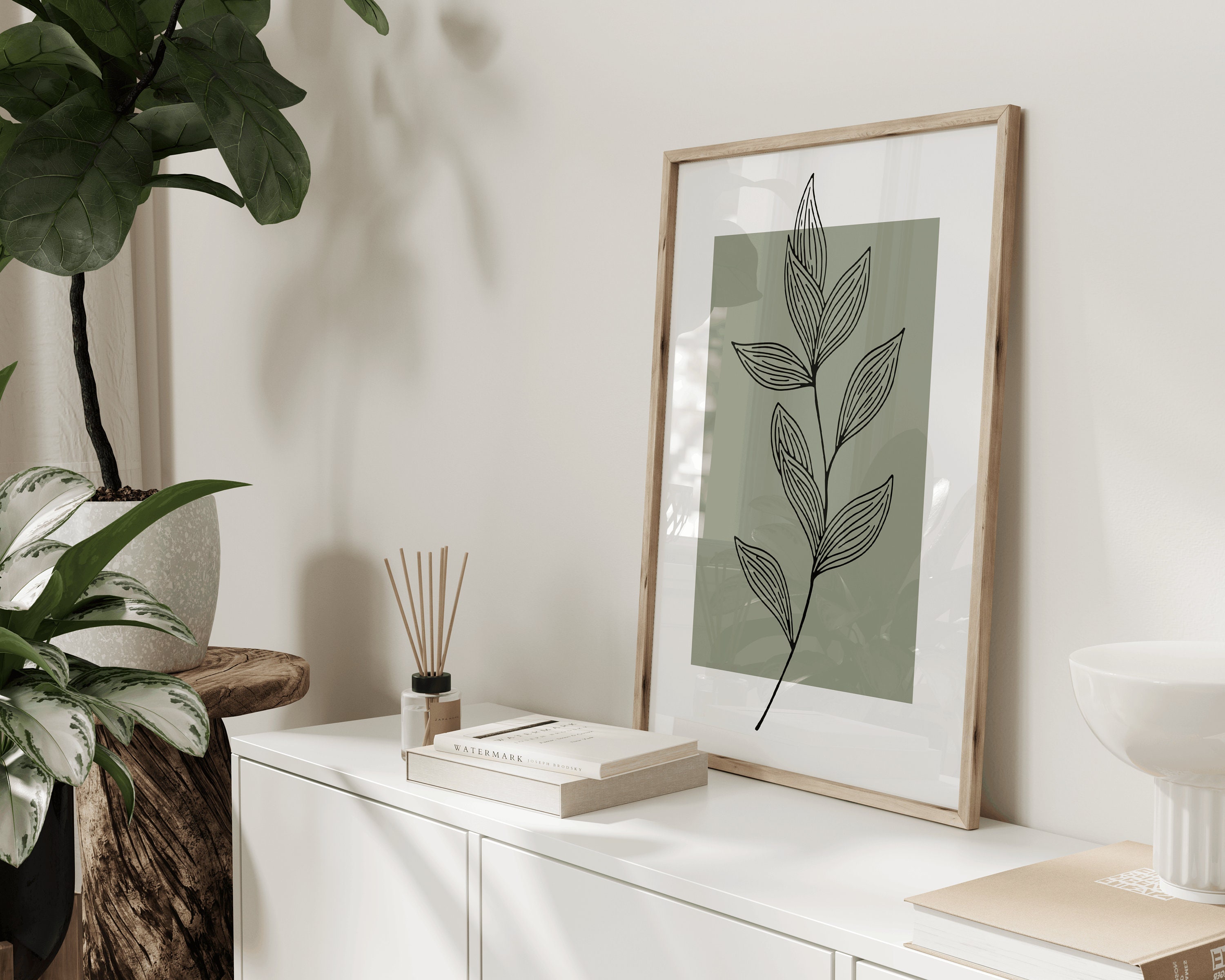 Sage Green Wall Prints/ Botanical Wall Prints/ Plant Wall Art/ Etsy