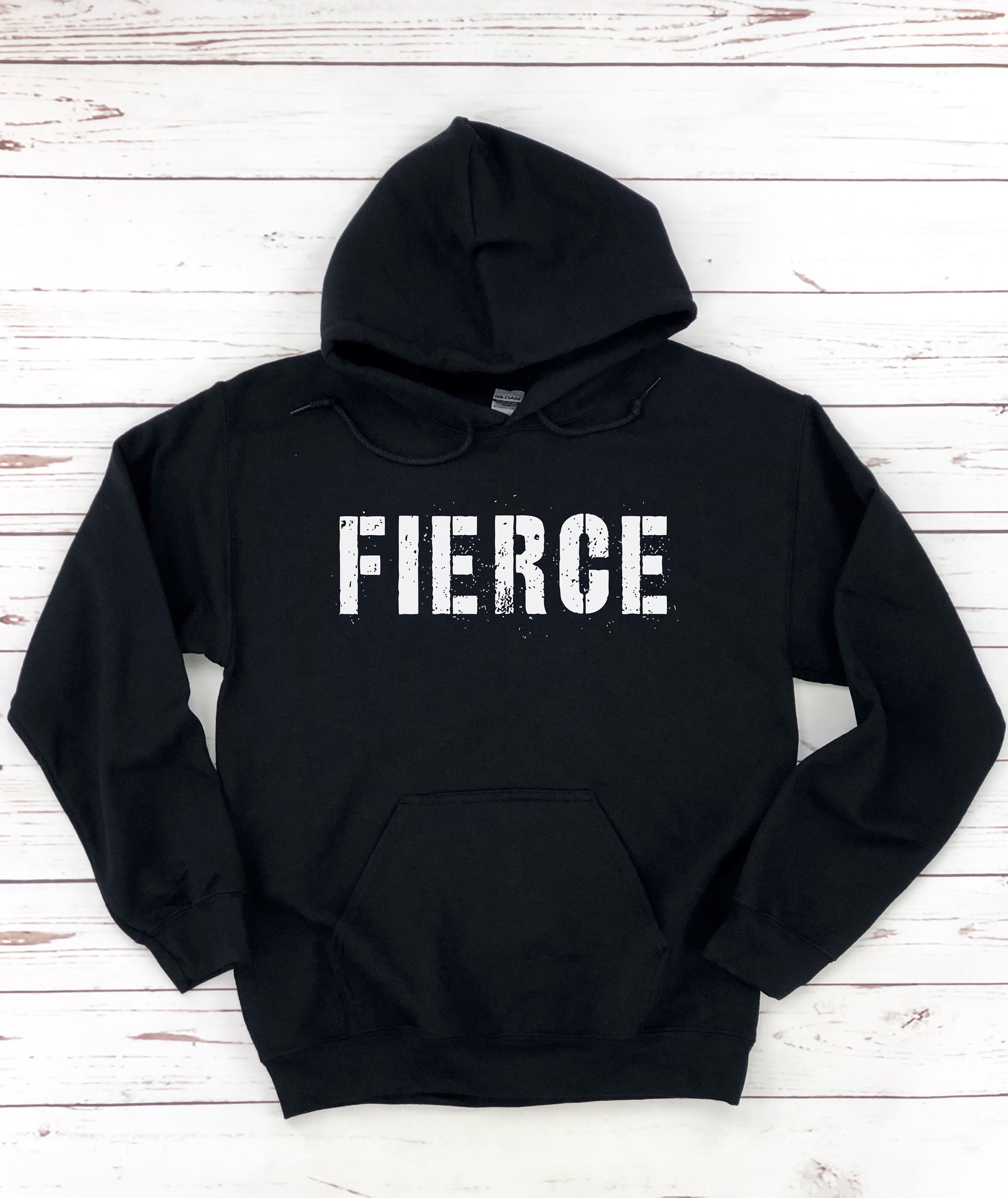 Workout Hoodie Fierce Shirt, Fierce Fearless Sweatshirt, Fitness-Geschenk für ihn Mann, Workout Motivations-T-Shirt, Fitness-Geschenk für Sie