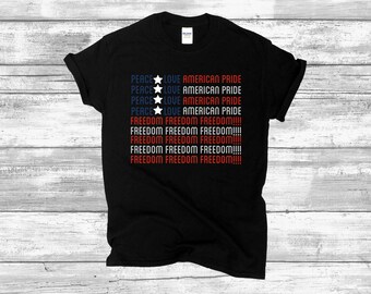 Bandera de la Libertad - Bandera del Amor por la Paz - Camisa Patriótica - Barras y Estrellas - Camisa 911 - Unisex - Camisa del Orgullo Americano - Camisa de los Estados Unidos - Camisa de los Estados Unidos