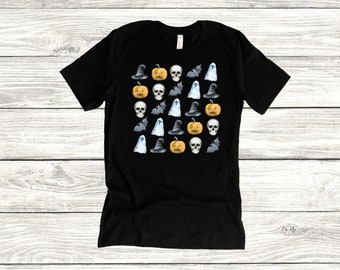 Cool Halloween Shirt - Halloween Diagonals- Happy Halloween Shirt – Ghost Halloween - Women's Halloween Shirt - Men's Halloween Shirt