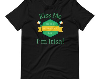 Kiss Me I'm Irish St Patrick's Day Shirt, Funny St Patrick's Day Shirt For Women, Shamrock Saint Patrick's Day Shirts, Cute St Paddys Shirt