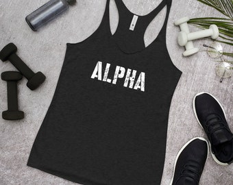 Fitness Tank Racerback ALPHA, Workout Tank Top, Workout Shirt for Woman Her, Fitness Gift Tank For Her, Womens Workout Motivational Shirt